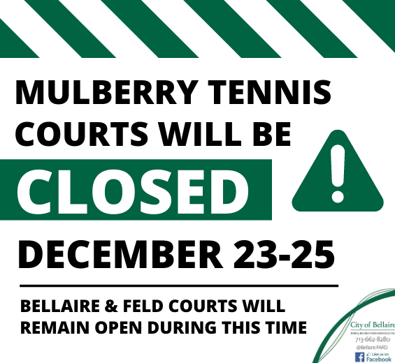 Mulberry Court Closure Dec. 23-25 Newsflash