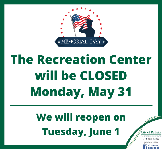 Memorial Day Closure 2021