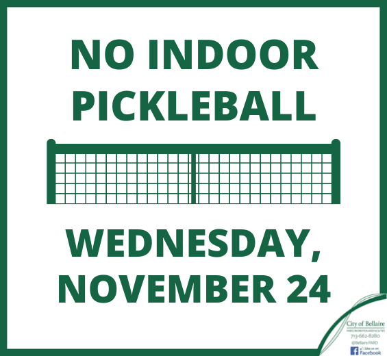 No Indoor Pickleball November 24