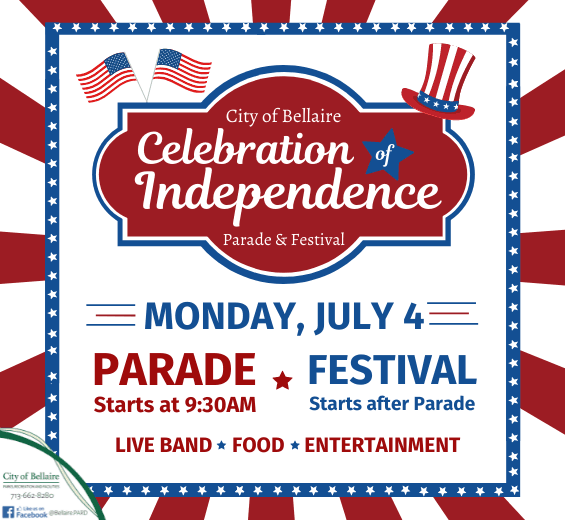 Celebration of Independence Parade and Festival on Monday, July 4.