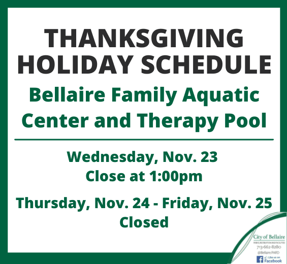 Pools Thanksgiving Closure