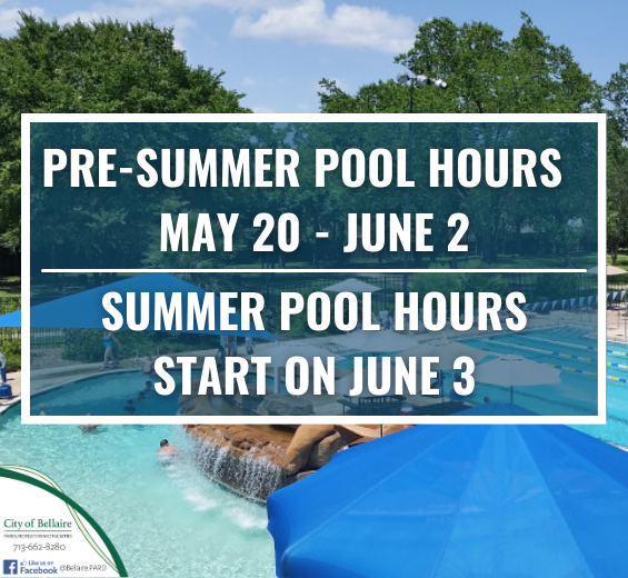 2023 summer pool hours newsflash