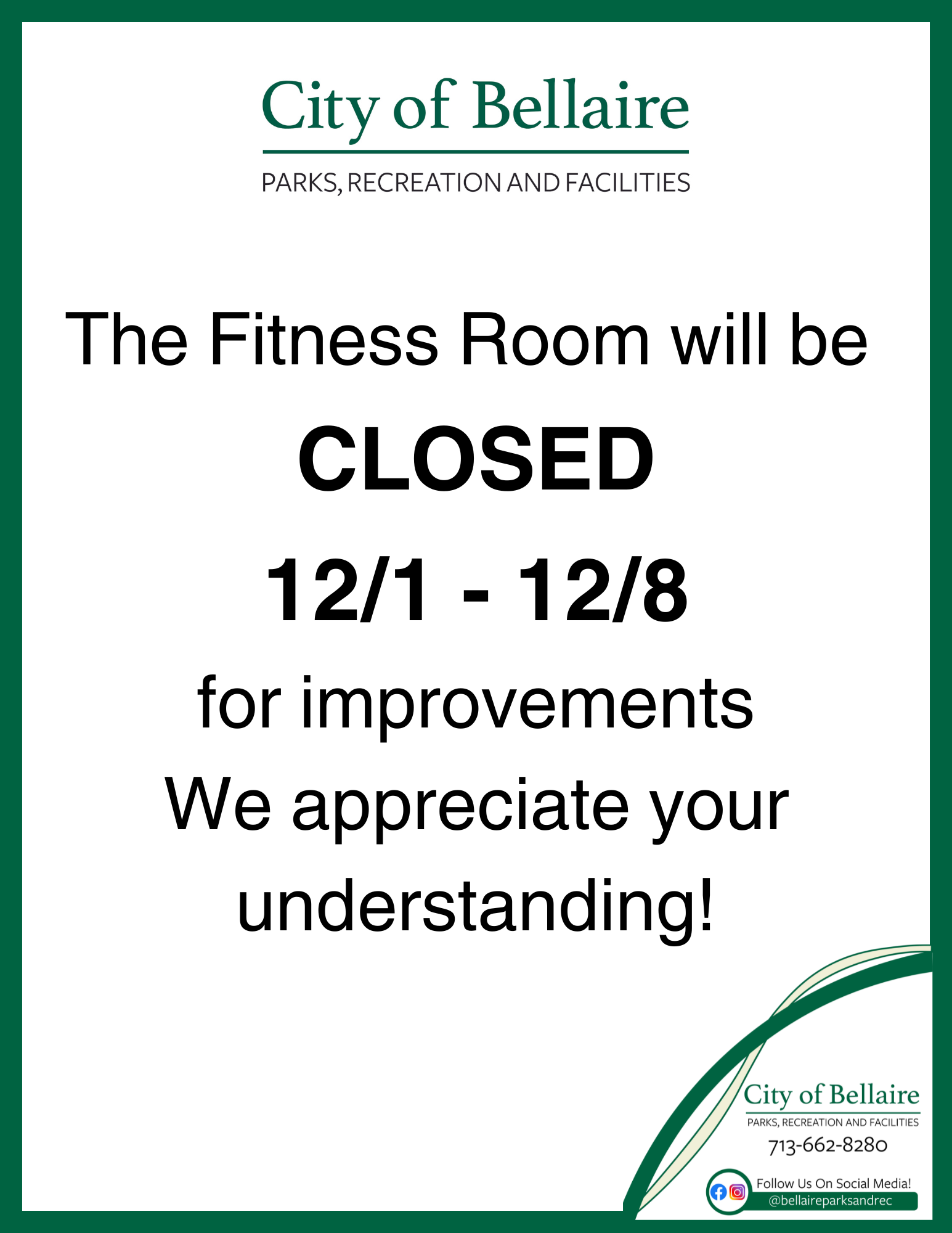 Fitness Room Closed  (1)